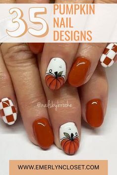 Pumpkin Nail Design, Cool Nail Polish, Spice Nails, Pumpkin Nail Designs, Nails Pumpkin, Pumpkin Spice Nails, Pumpkin Nail, Pumpkin Nails