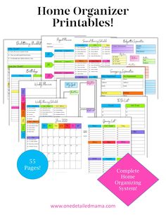 the ultimate guide to organizing your home organization printables with text overlaying