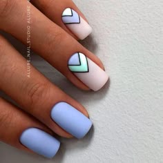 Wedding nails are an important component of your perfect look! Here are chic takes on the wedding nail designs! Summer Geometric Nail Art, Summer Nail Art Ideas, Blue Nail Art Designs, Nails Yellow, Summer Nail Art, Blue Nail Art, Short Nails Art, Her Nails