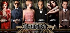 the great gatsby movie poster with three actors in tuxedos and suits