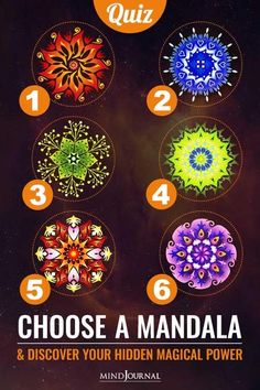 the book cover for choose a mandala and discovery your hidden magic power quiz