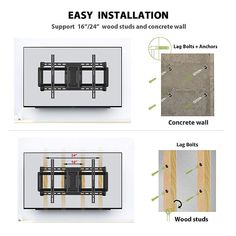 the instructions for how to install an easy wall mounted tv