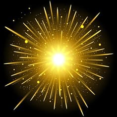 a bright yellow burst of light on a black background stock photo - 1307982