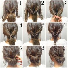 Seems simple and very pretty Messy Updo Tutorial, 5 Minute Hairstyles, Morning Hair, Fishtail Braid, Peinados Fáciles Para Cabello Corto, Work Hairstyles, Hair Photo