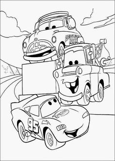 cars coloring pages for kids to print out and color with the characters from disney's cars