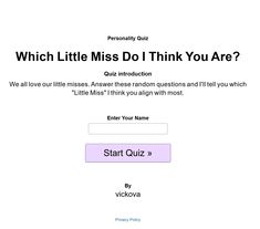 Which Little Miss Do I Think You Are?