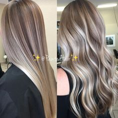 Violet Vanilla toned ✨PaintedHair✨ Straight and Waved ! Which one is your favorite!!? ☺️✨(P.S. My client is already a natural level 7 so going a few shades lighter is easy! If you have dark hair you may not able to achieve these results or you will get frustrated trying. I suggest you work your way up and see how far your hair will go without pushing it too far.❤‍)... Balayage Medium, Cool Blonde Hair Colour, Balayage Caramel, Hair Fails, Tutorial Hair, Blond Balayage, Radiant Beauty, Hair Washing, Cool Blonde Hair