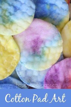 colorful cotton pad art for kids to make