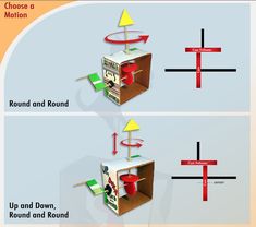 two boxes with arrows pointing in different directions