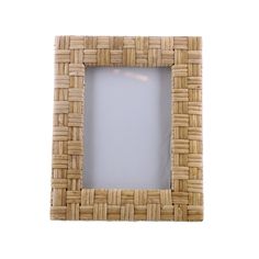 a small square frame made out of woven material with an empty space in the middle