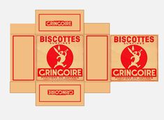 four boxes of crinocote biscuits are shown in three different colors