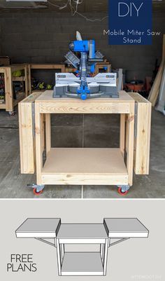 the diy mobile table saw stand is made from plywood