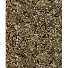 a brown and tan rug with paisley designs on the side, in an ornate pattern