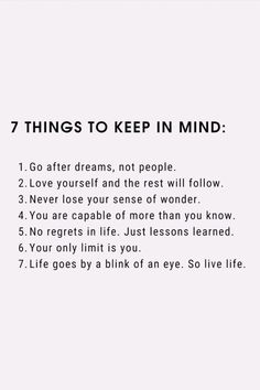 a poem with the words 7 things to keep in mind