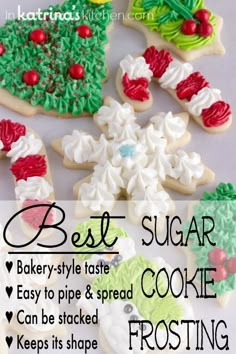 the recipe for christmas sugar cookies is shown