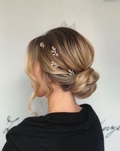 Hairstyle studio in Los Angeles Wedding Hair Up, Prom 2023, Romantic Wedding Hair, Bridal Hair Updo, Trendy Hairstyle, Homecoming Hair Down, Wedding Hair Inspiration, Low Bun, Hair Up Styles