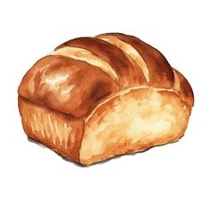 a watercolor painting of a loaf of bread