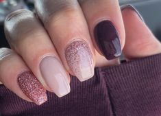 November Nails, Classic French Manicure, Fall Acrylic Nails, Fabulous Nails, Classy Nails, Bling Nails, Dark Color, Short Acrylic Nails