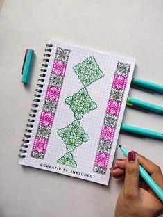 https://www.vivid-trails.com/notebooks Grid Mandala, Henna Mandala Design, Doodle Art For Beginners, Optical Illusion Drawing, Notebook Drawing, Creating A Bullet Journal, Graph Paper Drawings, Hidden Potential