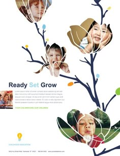 a family tree with many different pictures on it's branches and the words ready set grow