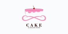 a cake logo with a cherry on top