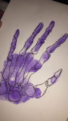 a drawing of a hand that is purple