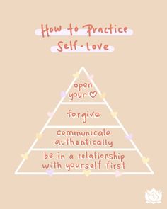 a pyramid with the words how to practice self - love