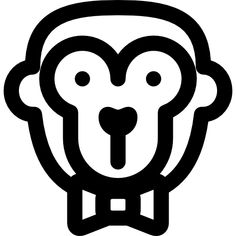 a black and white monkey face with a bow tie