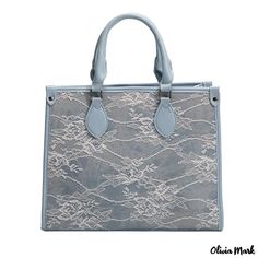 Olivia Mark - New ice blue jacquard bag lace handbag crossbody large capacity bag design quality tote bag Street Trends, Bag Design, Bird In Bag, Olivia Mark, Ice Blue, Patch Pocket, Top Handle Bag, Tote Bag, Handbags