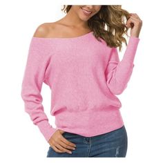 Anygrew Womens Off Shoulder Sweater Pullover Sweater For Women Knit Jumper Gender:Women,Lady,Female Material:50% Viscose, 28% Polyester, 22% Nylon. Smooth and soft Neckline:round neck Season:Spring,Autumn,Winter Feature: This womens off shoulder sweater solid color sweater woven with a fine and lightweightknit perfect for easy-going everyday wear, breathable and elastic knitted fabric creates a relaxed fit. Long sleeve pullover sweater can easily wear as a one shoulder, off the shoulder, or clas Sweater Off Shoulder, Shoulder Off, Loose Pullover Sweater, Solid Color Sweater, Color Sweater, Ladies Turtleneck Sweaters, Sweater For Women, Long Sleeve Pullover Sweater, Chunky Knitwear