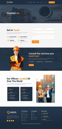 the landing page for construction company