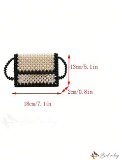 BirdinBag - Chic Mini Square Bag with Two-Tone Beaded Design Beaded Rectangular Bag For Fashion Accessory, Rectangular Beaded Bag For Fashion Accessory, Rectangular Beaded Bag As Fashion Accessory, Beaded Shoulder Bag As Fashion Accessory, Beige Beaded Shoulder Bag, Trendy Beaded Pouch Bag, Trendy Beaded Pouch Shoulder Bag, Trendy Beaded Square Bag, Trendy Handheld Beaded Shoulder Bag