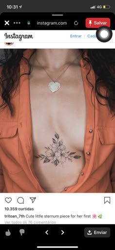 a woman's chest with flowers on it and the words flower underbob tattoo