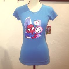 Adorable Light Blue Marvel Tokidoki Spiderman T-Shirt. Never Worn. Tags Are Still Attached. Comics. Blue Pop Culture T-shirt With Character Print, Cute Fitted Blue T-shirt, Trendy Blue T-shirt With Character Print, Playful Short Sleeve Top For Fan Merchandise, Pop Culture Blue T-shirt With Character Print, Blue Cartoon Print T-shirt For Fans, Blue Cartoon Print T-shirt Fan Merchandise, Blue Graphic Tee With Character Print, Blue Character Print Graphic Tee