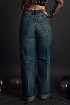 A nod to classic denim but with the versatility of a lightly distressed straight leg, this no stretch, 100% cotton jean is an instant favorite. The cropped hem hits right at your ankle so you can show of your favorite booties. No stretch. Fitted through the hip and thigh. Ultra high rise sits right above the small of your waist. Starch 'em up for a classic look. Straight Leg | Ultra High Rise | Unique Destruction | Hidden Button Fly Material: 100% Cotton Inseam: 33" Mariah kept her true size of Western Ootd, Pet Hair, Online Purchase, Classic Looks, Leg Jeans, Straight Leg, Wide Leg, High Rise, Ootd