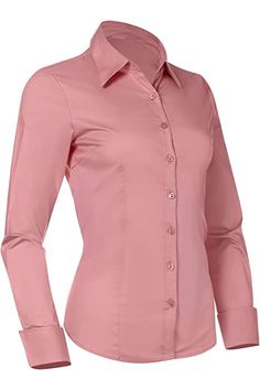 Amazon.com: LE3NO Womens Lightweight Button Down Shirt with Stretch Fuchsia: Clothing Easter Dresses For Toddlers, Silver Cocktail Dress, Plum Dress, Pink Dress Women, Light Pink Dress, Fitted Dress Shirts, Backless Prom Dresses, Dress Shirts For Women, Work Tops