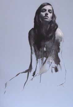 a drawing of a woman with long hair