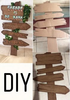 diy cardboard sign made to look like a tree