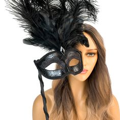 PRICES MAY VARY. Feather Mask Size: 7" x 10". Holding stick length approximately: 12 inches in length. Great for teens, adults and children over 12 years of age. Excellent holding stick feather masquerade ball mask for festivals, events, concerts, costume and cosplay parties and events. Handcrafted with light weight and eco-friendly materials for a comfortable fit and wear for events. A luxurious handheld stick mask with top feathers on masquerade mask made perfect for costume events, weddings, Masquerade Ball Masks, Masquerade Ball Mask, Venetian Masquerade Masks, Ball Mask, Feather Mask, Venetian Masquerade, Mardi Gras Mask, Masks Masquerade, Masquerade Mask