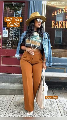 Fedora Hat Outfit, Outfit Jean, Gigi Pip, Fest Outfits, Hat Outfit, Look Plus Size, Orange Pumpkin, Va Va Voom