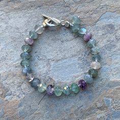 Fluorite Bracelet, Diy Wire Jewelry, Wire Jewelry, San Francisco, Charm Bracelet, Beaded Bracelets, Jewelry Making, Ships, Bracelet