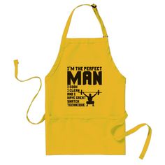 an apron that says i'm the perfect man