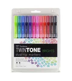 four different colored markers in a package with the words twinone on it's side