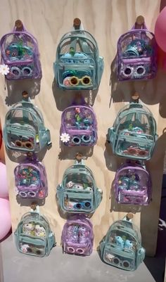 the back to school backpacks are made out of plastic and have cars on them