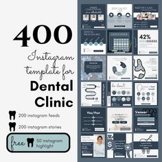 Dental Clinic Instagram Template Blue, Dentist Instagram Template, Dental Practice, Dental Care, Social Media Marketing - Etsy UK Educational Template, Dental Template, Dental Marketing Social Media, Dental Content, Prompt Writing, Oral Health Care