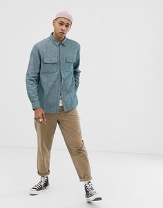 Minimalist Fashion Men, Streetwear Men Outfits, Mens Winter Fashion, Chambray Shirt, Urban Outfits, Best Fashion