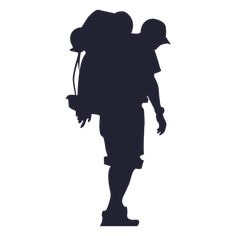 the silhouette of a man with a backpack