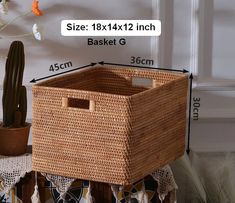 the basket is size and measurements for each item in this photo, it's large