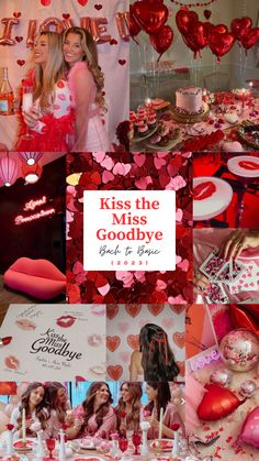 Bachelorette Bachlorette Party Elegant, Women Bachelorette Party Ideas, Kiss Bachelorette Party, Bachelorette Party Themes Decorations, Hearts Bachelorette Party, Bachelorette Party Themes February, Bachelor Themed Bachelorette Party, Bachelorette Party At Home Ideas, Heart Themed Bachelorette Party