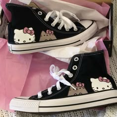 Women’s Size Brand New In The Box Never Worn Price Firm- But I Can Sell On Mercar For Cheaper, Just Ask Hello Kitty And Friends Stuff, Cute Korean Shoes, Ribbon Converse, Sanrio Converse, Costom Shoes, Shoes To Get, Cute Shoes For School, Hello Kitty Merch, Hello Kitty Converse